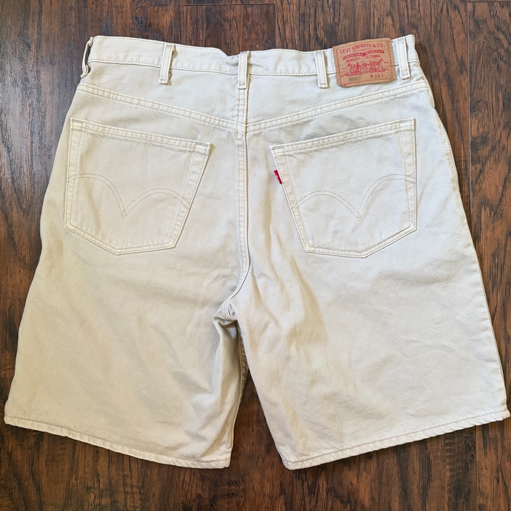 Vintage Levi’s 550 Relaxed High Rise Tan Jorts Denim USA Shorts